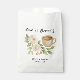 水エレガント色フローラコーヒーブライダルシャワー フェイバーバッグ