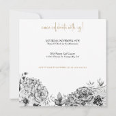 水エレガント色フローラサプライズ誕生日パーティー 招待状 (裏面)