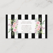 水エレガント色フローラストライプカスタム 名刺 (裏面)