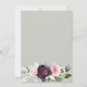 水エレガント色フローラセージ75誕生日 招待状 (裏面)