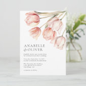 水エレガント色フローラチューリ結婚ップ 招待状 (スタンド正面)