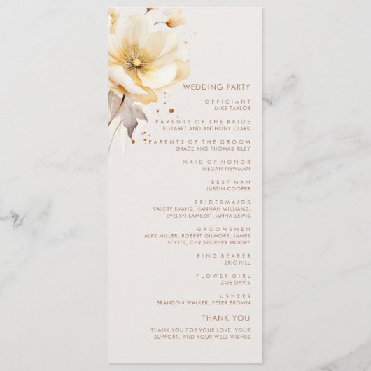 水エレガント色フローラデリケート結婚ズ プログラム (裏面)