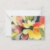 水エレガント色フローラノートカード(名前あり) ノートカード (裏面)