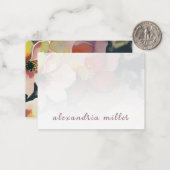 水エレガント色フローラノートカード(名前あり) ノートカード (正面/裏面インサイチュ)