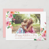 水エレガント色フローラハッピーマザーズデイ写真 シーズンカード (正面/裏面)