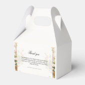 水エレガント色フローラハート結婚アーチ フェイバーボックス (裏面サイド)