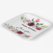 水エレガント色フローラバラ紙プレート ペーパープレート (傾斜あり)