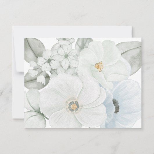 水エレガント色フローラパーソナライズされた ノートカード (裏面)