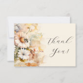 水エレガント色フローラビーフラットサンキューカード サンキューカード (正面)