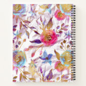 水エレガント色フローラピンクと白 ノートブック (裏面)