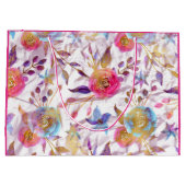 水エレガント色フローラピンクと白 ラージペーパーバッグ (裏面)