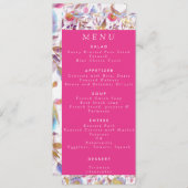 水エレガント色フローラピンクと白 招待状 (正面/裏面)