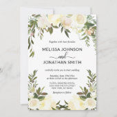 水エレガント色フローラピンククリームアイボリー結婚ズ 招待状 (正面)