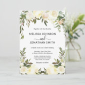 水エレガント色フローラピンククリームアイボリー結婚ズ 招待状 (スタンド正面)