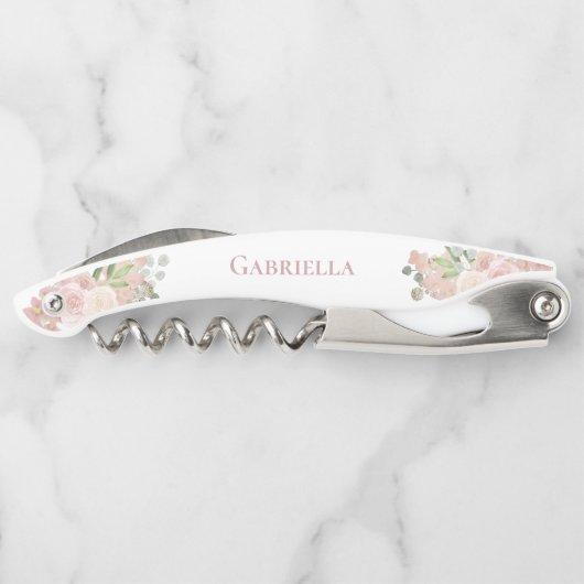 水エレガント色フローラピンクボ結婚ホの名前 ソムリエナイフ (裏面)