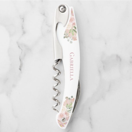 水エレガント色フローラピンクボ結婚ホの名前 ソムリエナイフ (正面)