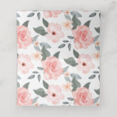 水エレガント色フローラピンクローズ結婚ズドレス プレイスカード (内部開封)