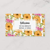 水エレガント色フローラピンク黄 名刺 (裏面)