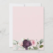 水エレガント色フローラピンク75誕生日 招待状 (裏面)