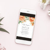 水エレガント色フローラピーチ結婚ズ 招待状