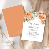 水エレガント色フローラピーチ結婚ズ 招待状