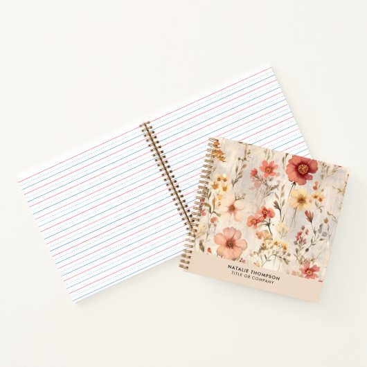 水エレガント色フローラフェミニンスモールビジネス ノートブック (内部)