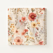 水エレガント色フローラフェミニンスモールビジネス ノートブック (裏面)