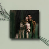 水エレガント色フローラフォトスクウェア結婚ズ 招待状