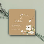 水エレガント色フローラフォトスクウェア結婚ズ 招待状