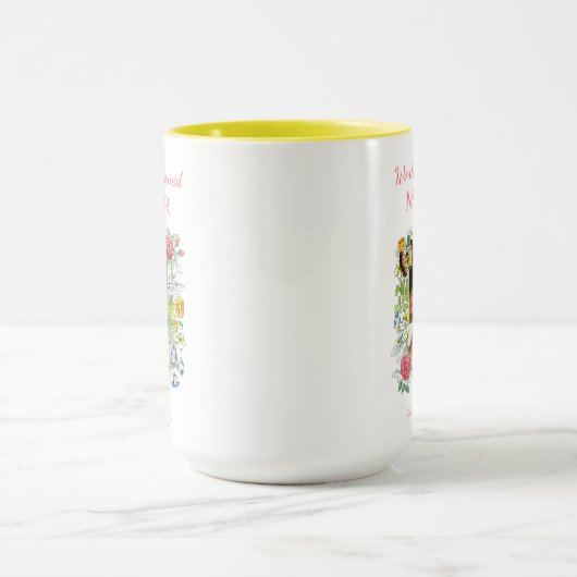 水エレガント色フローラフォトフレーム母の日 マグカップ (中央)