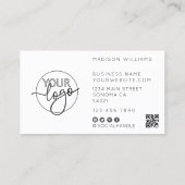 水エレガント色フローラフローリストQRコード 名刺 (裏面)