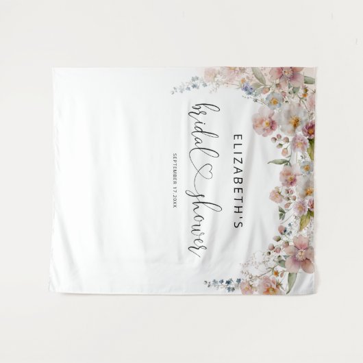 水エレガント色フローラブライダルシャワータペストリー タペストリー (正面(横))