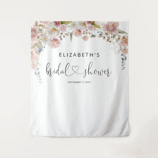 水エレガント色フローラブライダルシャワータペストリー タペストリー (正面)