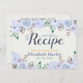 水エレガント色フローラブライダルシャワーレシピ インビテーションポストカード (正面/裏面)