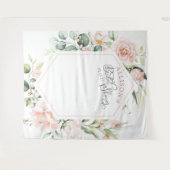 水エレガント色フローラブライダルシャワー背景 タペストリー (正面(横))