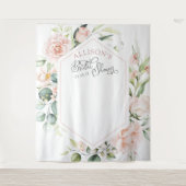 水エレガント色フローラブライダルシャワー背景 タペストリー (正面)
