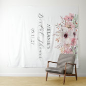 水エレガント色フローラブライダルシャワー背景 タペストリー (インサイチュ(横))