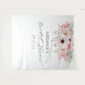 水エレガント色フローラブライダルシャワー背景 タペストリー (正面(横))