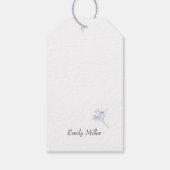 水エレガント色フローラブライダルシャワー ギフトタグ (裏面)