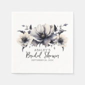 水エレガント色フローラブライダルシャワー スタンダードカクテルナプキン (正面)