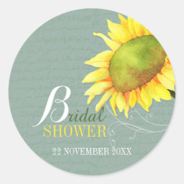 水エレガント色フローラブライダルシャワー ラウンドシール