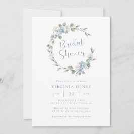 水エレガント色フローラブライダルシャワー 招待状