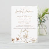 水エレガント色フローラブライダルシャワー 招待状 (スタンド正面)
