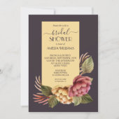 水エレガント色フローラブライダルシャワー 招待状 (正面)