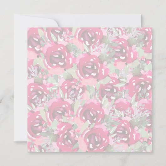 水エレガント色フローラブライダルシャワー 招待状 (裏面)