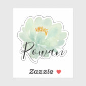 水エレガント色フローラブラックスクリプト名 シール (シート)