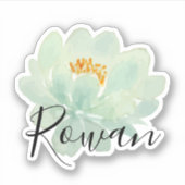 水エレガント色フローラブラックスクリプト名 シール (正面)