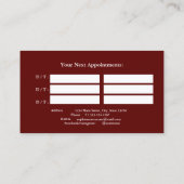 水エレガント色フローラブルゴーニュアポイントメント 予約カード (裏面)