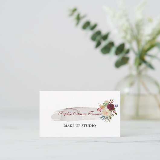水エレガント色フローラブルゴーニュプロフェッショナル 名刺 (スタンド正面)