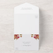 水エレガント色フローラブーケ結婚ーズ オールインワン招待状 (外側)